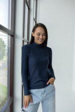 Гольф темно-синього кольору із ніжної ангори 120350100_синій - Зображення 6