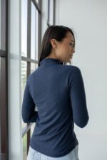 Гольф темно-синього кольору із ніжної ангори 120350100_синій - Зображення 4