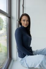 Гольф темно-синього кольору із ніжної ангори 120350100_синій - Зображення 5