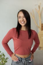 Лонгслів 070350196_теракотовий