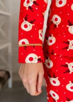 Піжама жіноча з принтом Веселі олені 010254126_червоний - Зображення 5