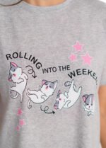 Нічна сорочка жіноча 020130082_сірий кішки - Зображення 7