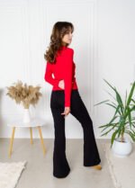 Теплі лосини жіночі кльош 193022111_чорний - Зображення 3