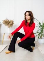 Теплі лосини жіночі кльош 193022111_чорний - Зображення 2