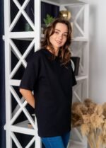 Футболка оверсайз 070130981_чорний - Зображення 4