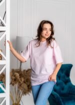 Футболка оверсайз 070130981_рожевий