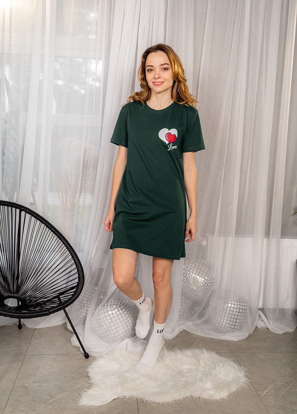 IMG-133 Нічна сорочка жіноча 020330082_смарагдовий - Image 1