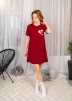 Нічна сорочка жіноча 020330082_бордовий - Image 5