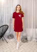 Нічна сорочка жіноча 020330082_бордовий