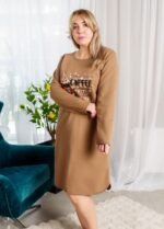 Нічна сорочка 020250081_кавовий - Зображення 3