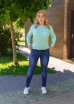 Лонгслів жіночий 070450138_біло-зелений - Image 3